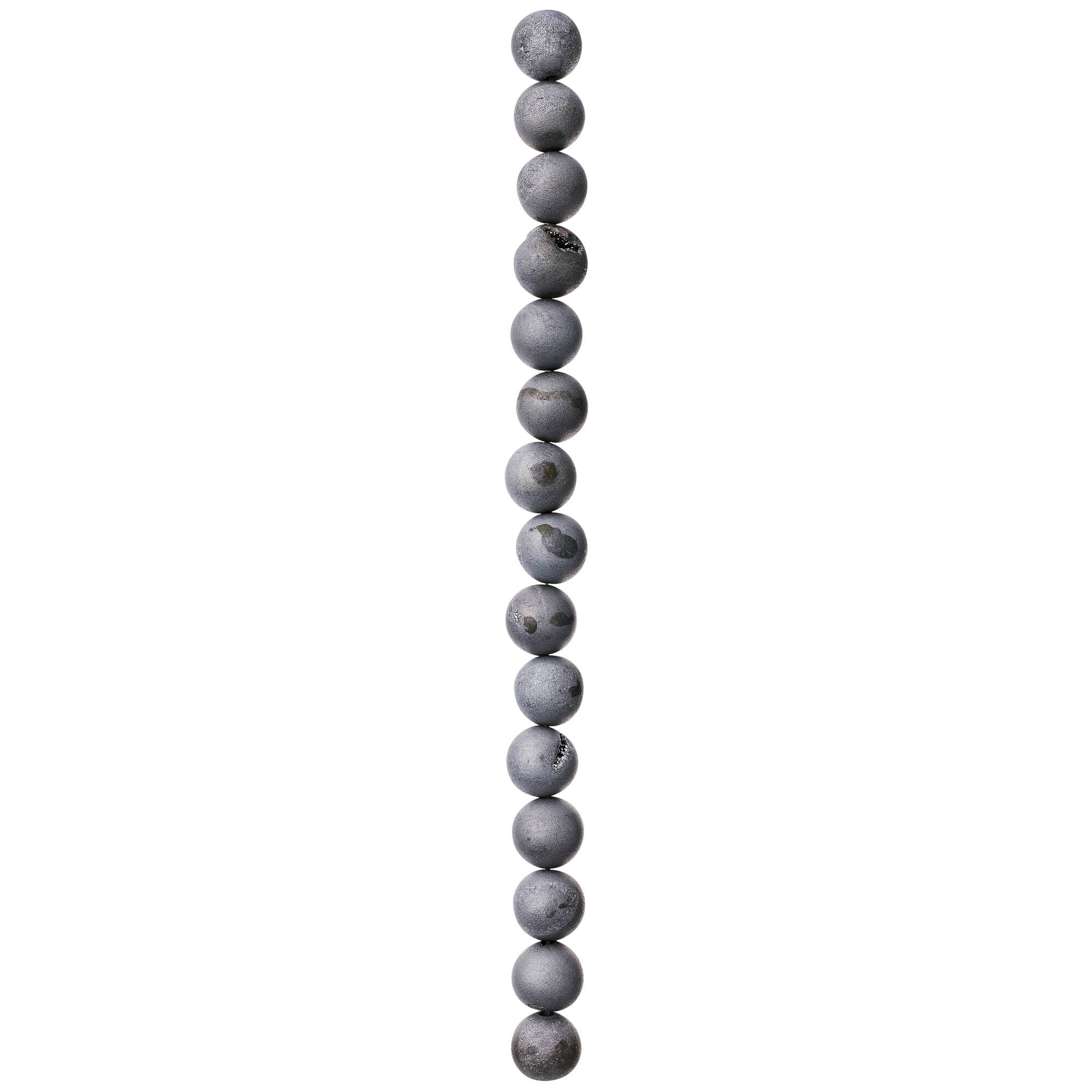 Silver Druzy Agate Stone Beads, 10mm by Bead Landing™